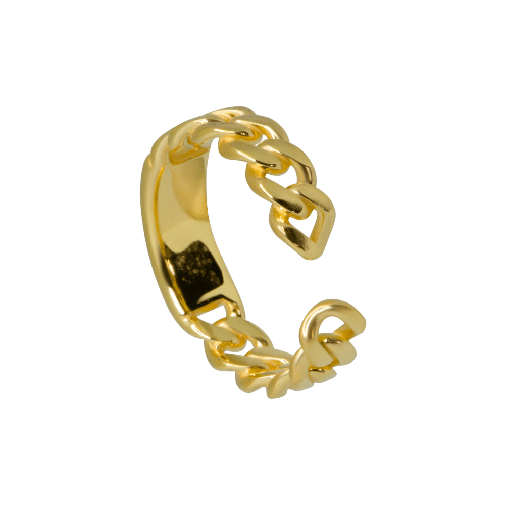 925 Silber Ring mit Kettendesign