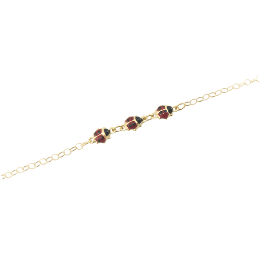 Bracciale battesimo coccinelle in oro giallo 9 kt-1