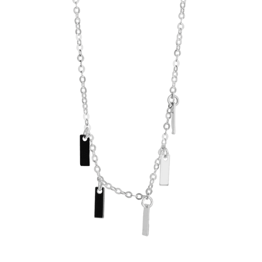Collana girocollo con medagliette rettangolari