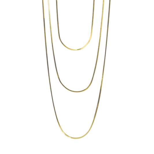 collana in argento 925 3 fili snake color oro