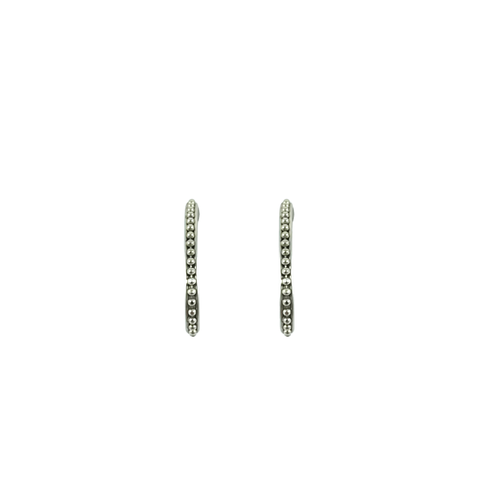 Orecchini ovali borchiati in argento 925-1