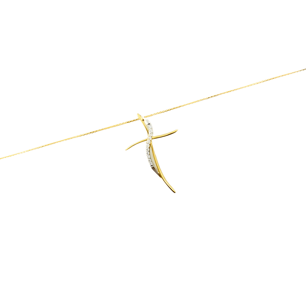 collana croce oro giallo 18 kt-1