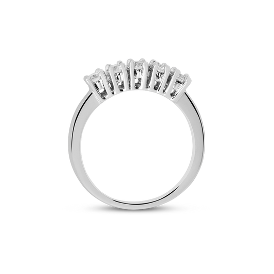 anello-veretta-5-pietre-oro-bianco-diamante-ct-0.75-fronte