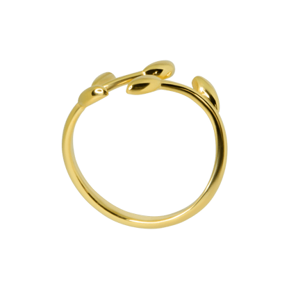 Anello foglioline in argento 925 -color oro giallo