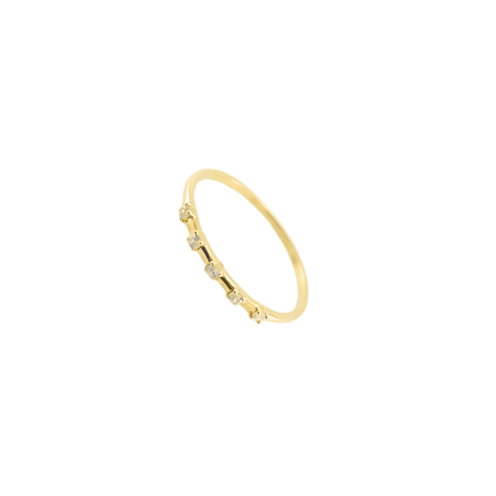 Anello 5 zirconi in oro 9 kt