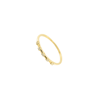Anello 5 zirconi in oro 9 kt