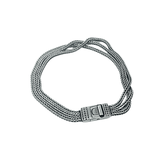 Bracciale dueaerre caos apparente-argento 925 tre fili