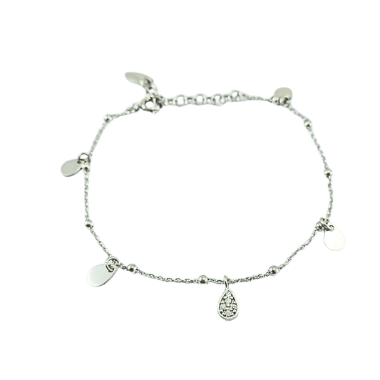 Bracciale goccia zirconi in argento 925