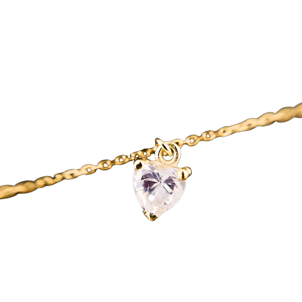Bracciale oro giallo 9kt zircone a cuore-1