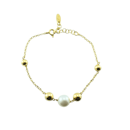 Bracciale sfere design-argento 925 e perla