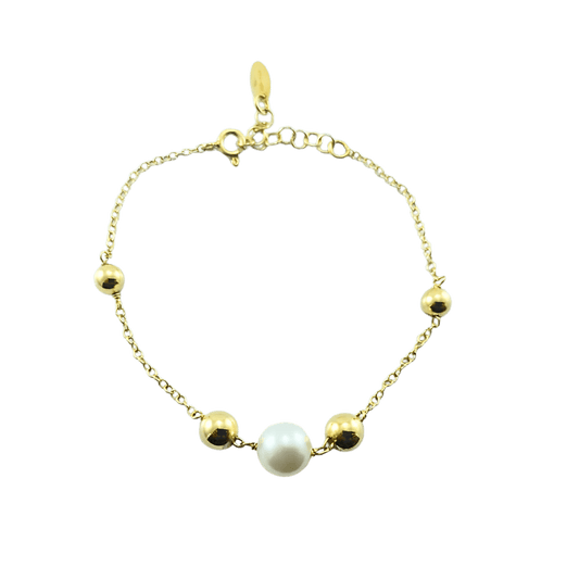 Bracciale sfere design-argento 925 e perla