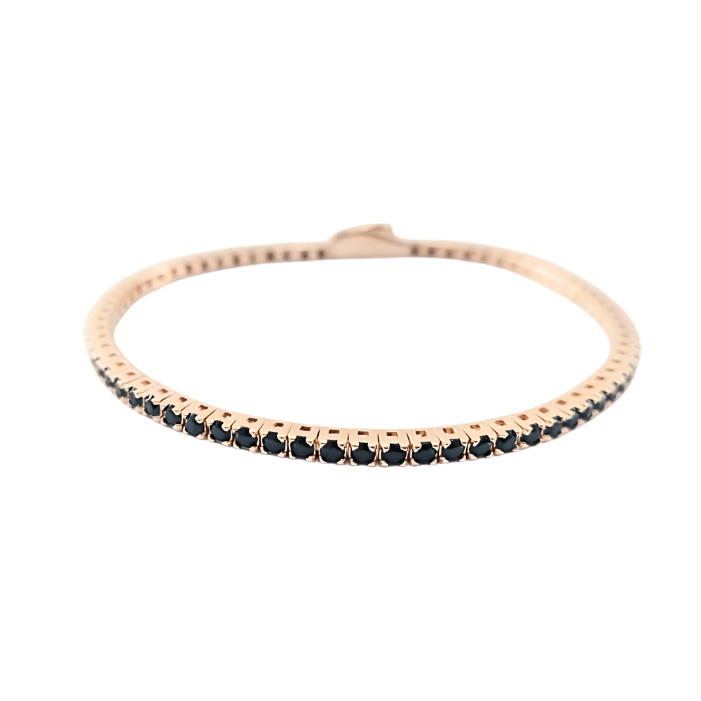 Bracciale tennis in argento 925 con spinello nero
