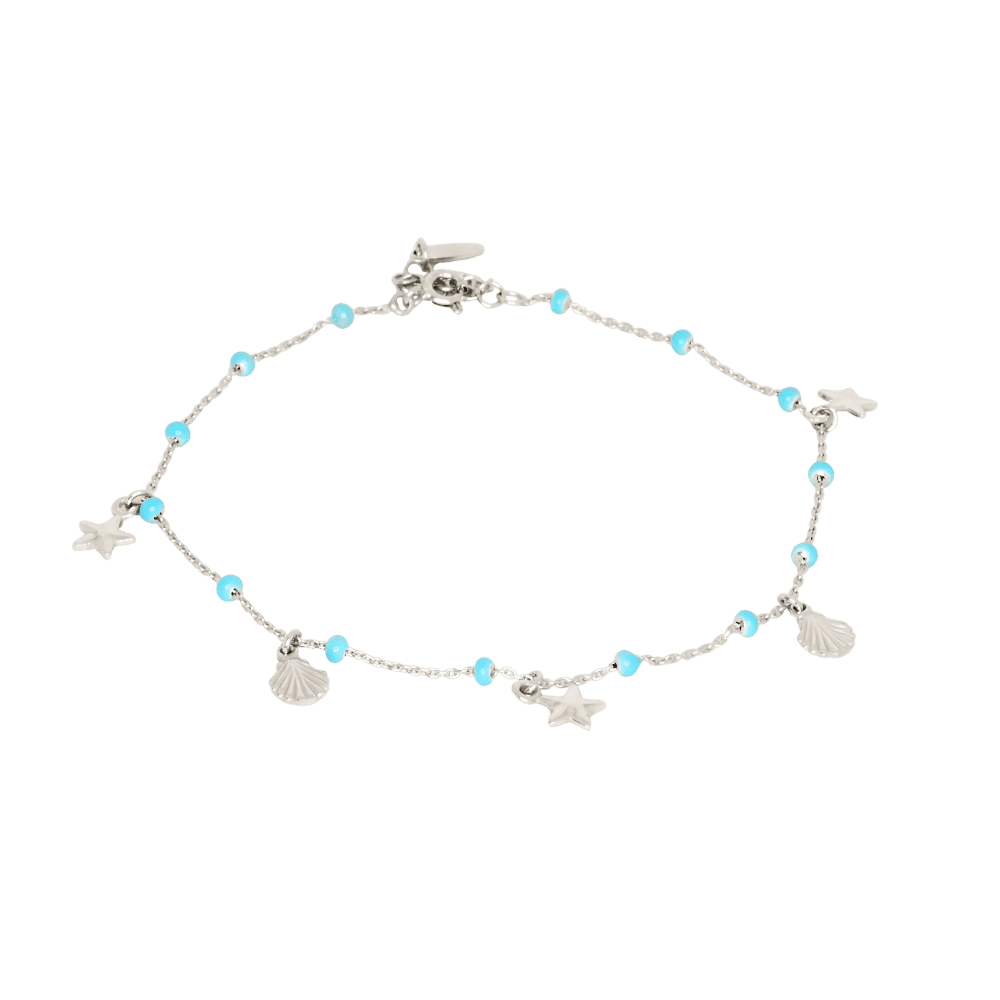 Cavigliera-conchiglia e stella in argento 925