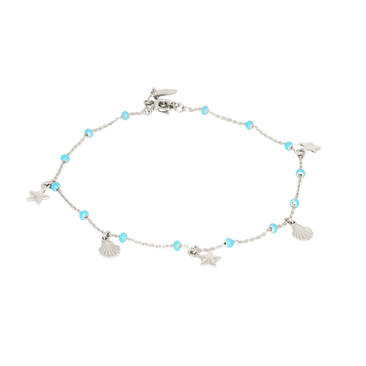 Cavigliera-conchiglia e stella in argento 925