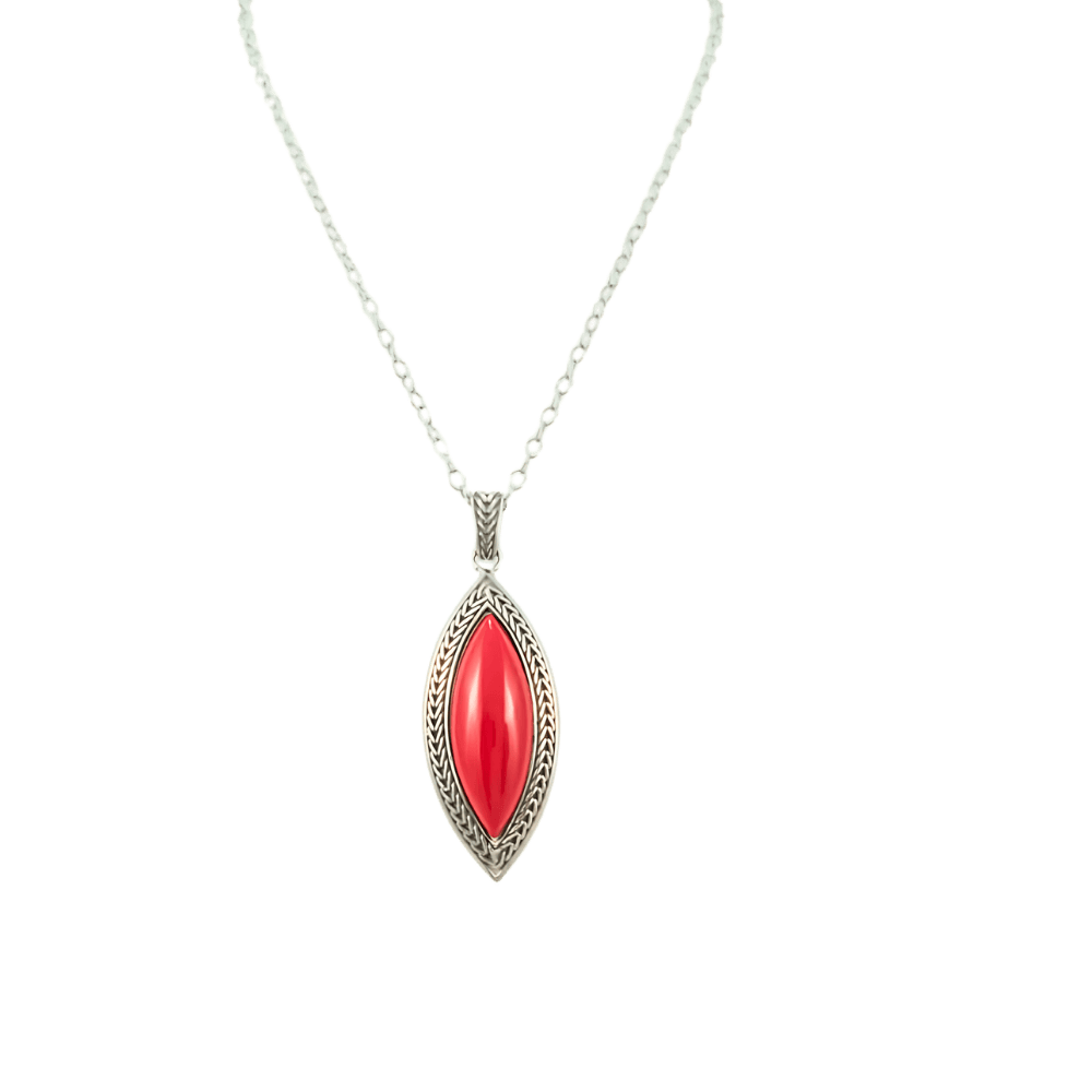 Collana Dueaerre in argento 925 - con pietra rossa