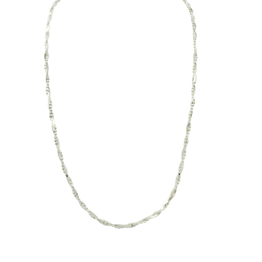 Collana doppia catena spirale in argento 925