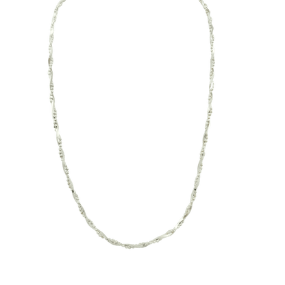Collana doppia catena spirale in argento 925