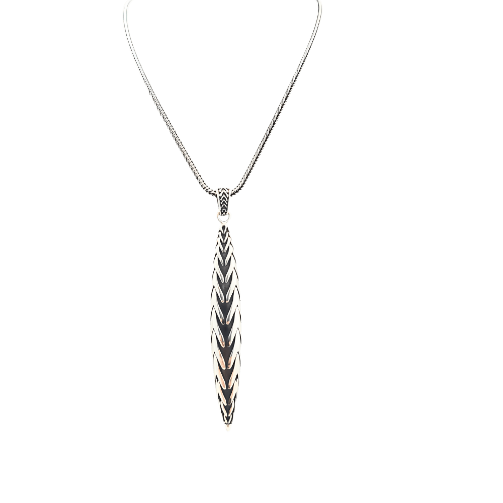 Collana dueaerre spiga in argento 925