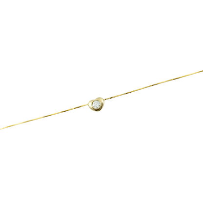 Collier punto luce cuore oro 9kt con zircone-1