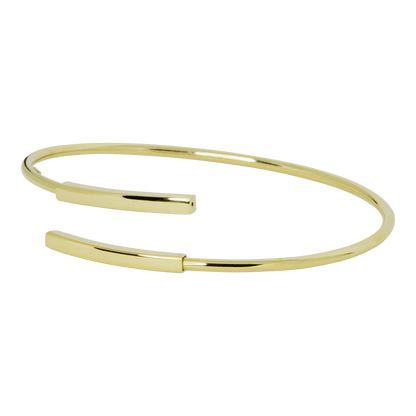 Bracciale design semirigido a canna tonda in argento 925 - color oro