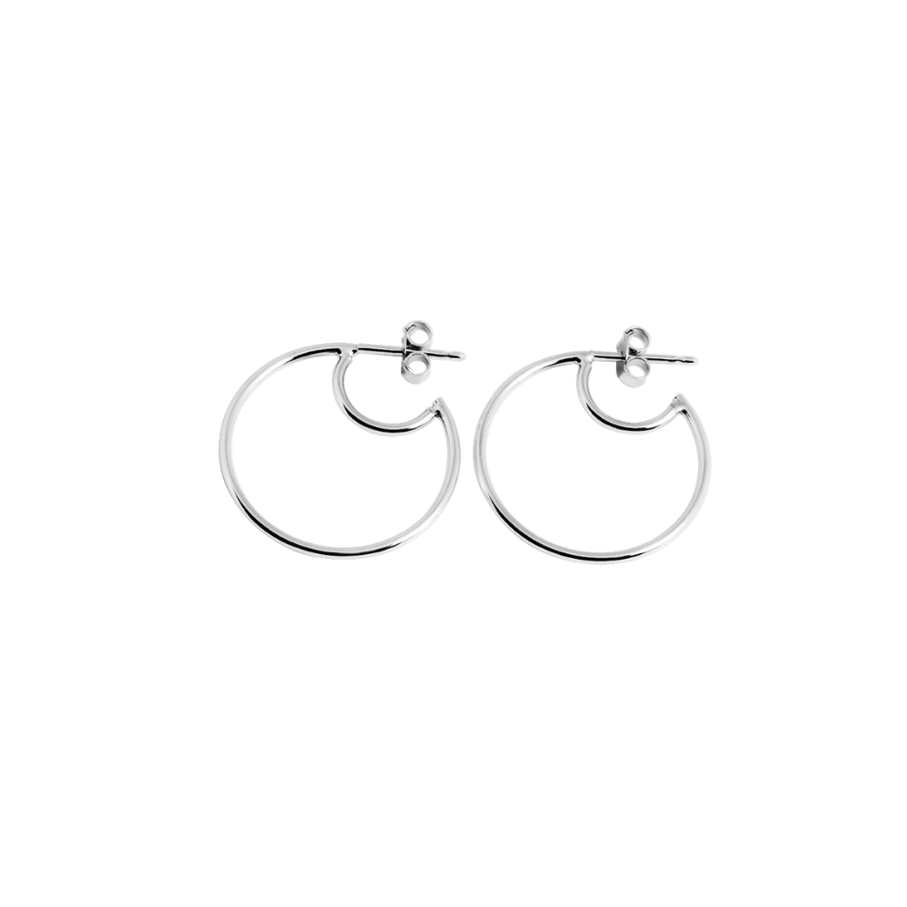 Mond-Design mittelgroße Ohrringe 20 mm in 925 Silber