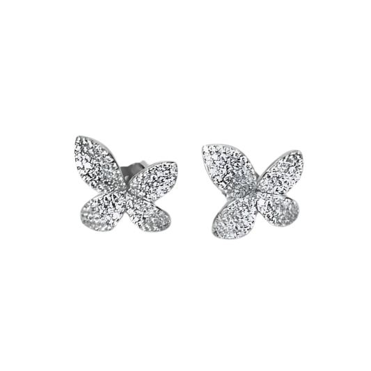 Orecchini fiore zirconi e argento 925-1