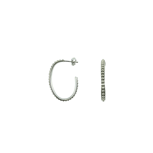 Orecchini ovali borchiati in argento 925