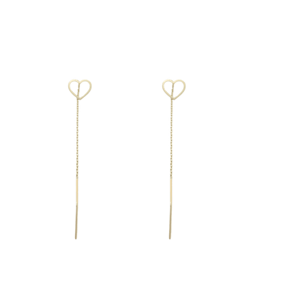 Orecchini saliscendi in oro-cuore-1