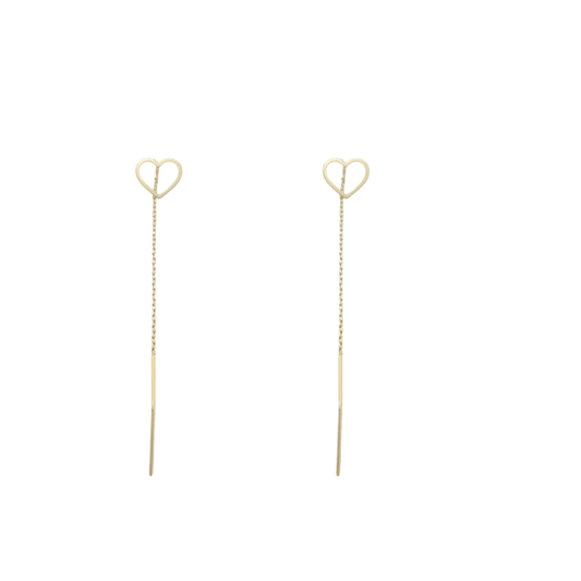 Orecchini saliscendi in oro-cuore-1