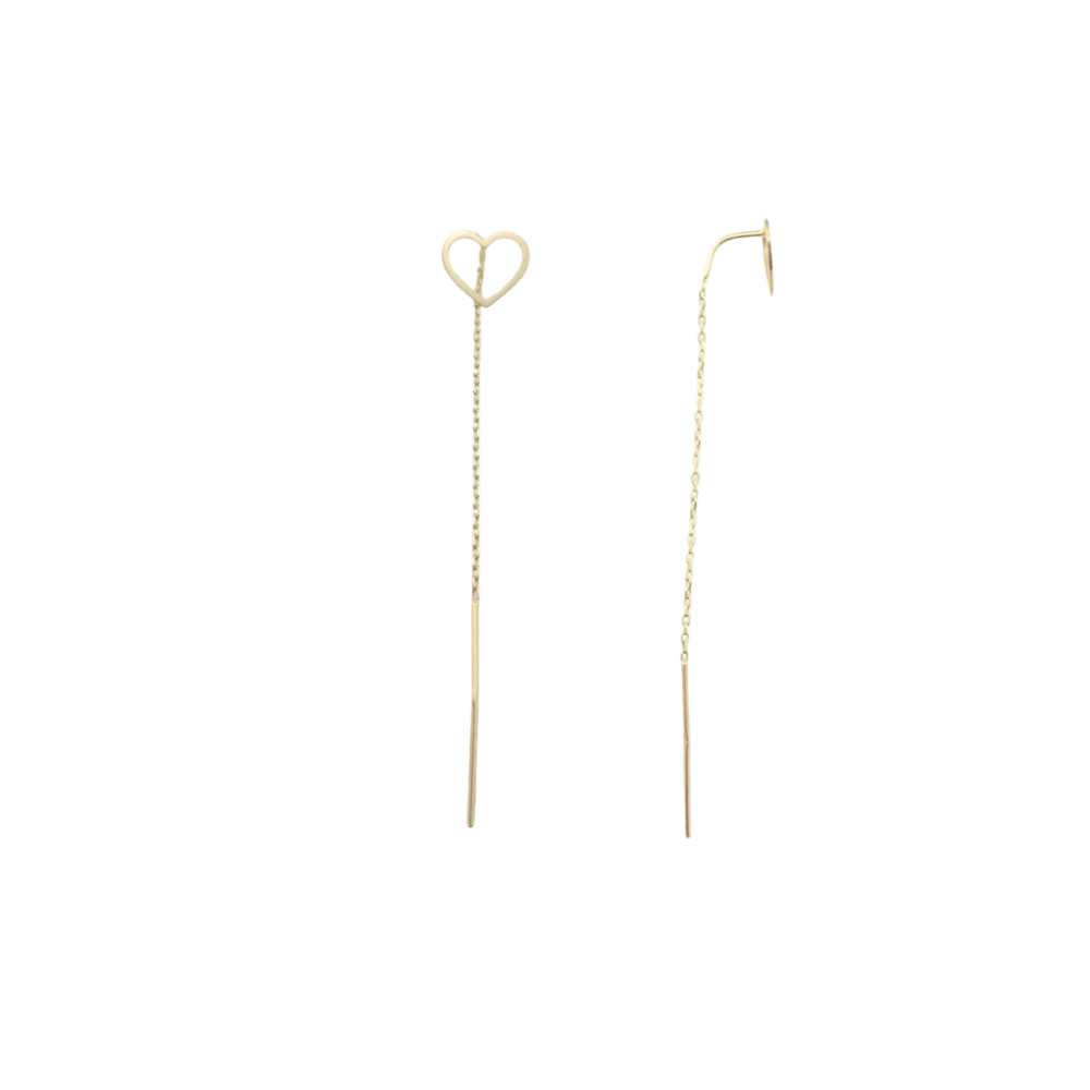 Orecchini saliscendi in oro- cuore