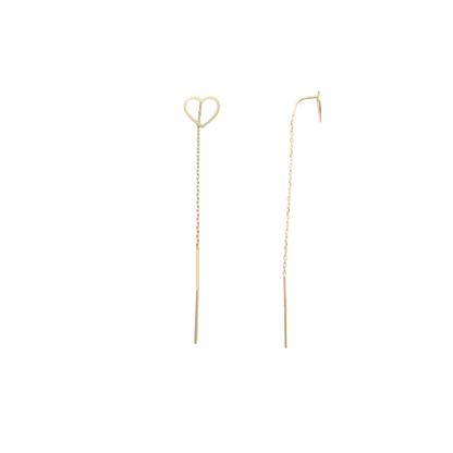 Orecchini saliscendi in oro- cuore