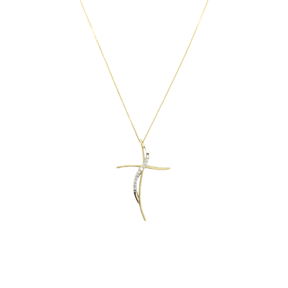collana croce oro giallo 18 kt