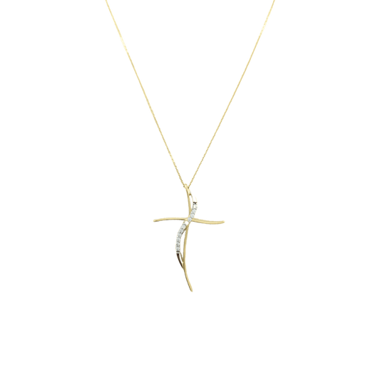 collana croce oro giallo 18 kt