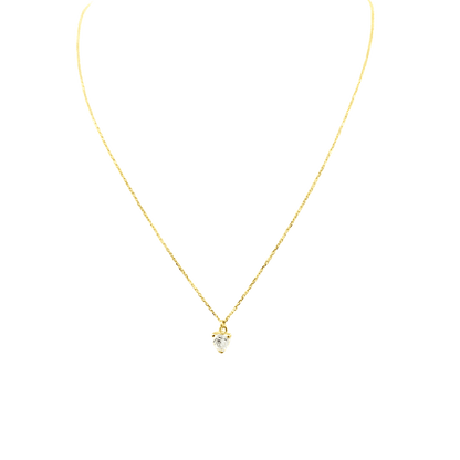 collana oro 9 kt con zircone a cuore