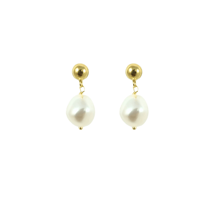 Baroque Pearl Drop Earrings in 925 Silver