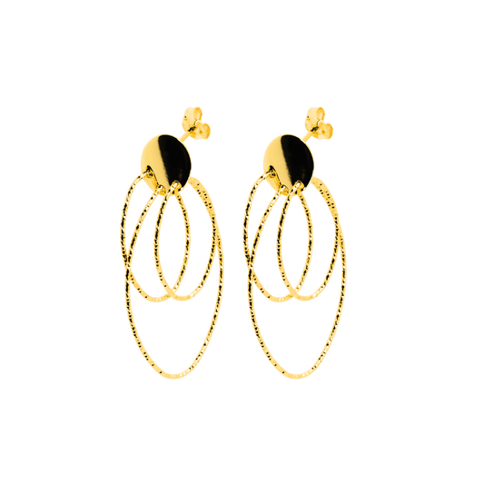 orecchini pendenti a 3 cerchi- in argento color oro