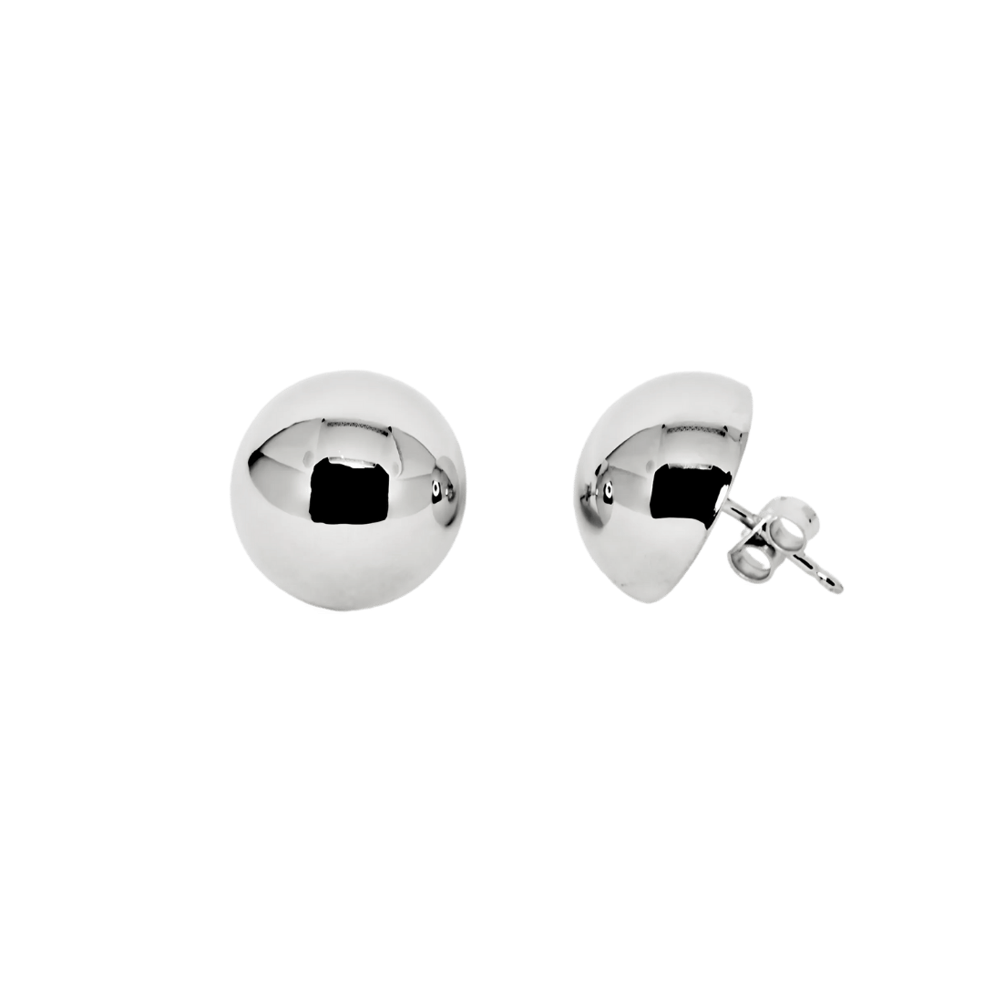 Knopf-Design-Ohrringe in 925 Silber